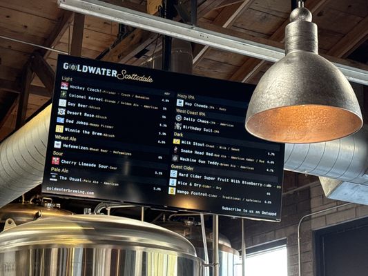 Menu photo 1 Goldwater Brewing Scottsdale, AZ
