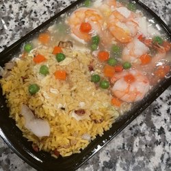 Shrimp With Lobster Sauce combination plate