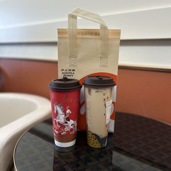 Auntea Jenny - Premium jasmine green tea latte, red glutinous rice milk tea - Bubble Tea Near Me - Irvine, California
