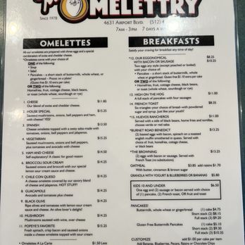 The Omelettry - Menu - American Near Me - Austin, Texas The Omelettry - Menu - American Near Me - Austin, Texas
