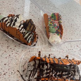 two desserts in plastic containers two desserts in plastic containers