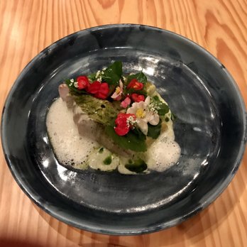 Staplehouse - Cobia, cucumber, lovage, leeks, celtuce - 06/21/17 - New American Near Me - Atlanta, Georgia