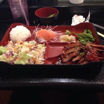 Roppongi Sushi - Chicken teriyaki bento box with sashimi - Japanese Near Me - Livermore, California
