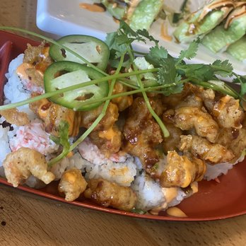 Avocado Roll Sushi - Almost forgot to take a pic before I started eating it's so good popcorn roll!!! - Japanese Near Me - Spokane, Washington