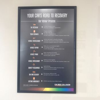 Caliber Collision - Love this sign. It's like a chart at the doctor's office but for your vehicle - Body Shops Near Me - Pomona, California