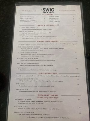 Menu photo 1 The Swig Bar Fullerton, CA Menu photo 1 The Swig Bar Fullerton, CA