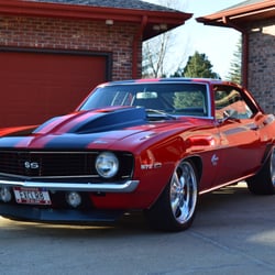 T & M Automotive - 69 Camaro that underwent a complete pro touring makeover. 572, 5 spd, a/c TCI front and rear suspension and on the list went.