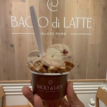 Bacio Di Latte - 3 scoops in a waffle bowl - Gelato Near Me - La Jolla, California