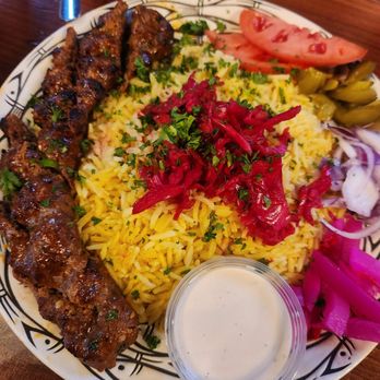 Habibi Grill - Baba Ghanoush Pita Bread Kafta Kebab entree - Cafes Near Me - Columbus, Ohio