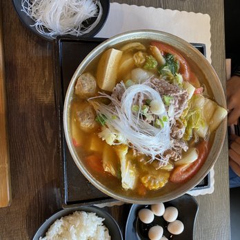 Red Flame - Beef hotpot with extra side of rice and quail eggs - Hot Pot Near Me - Westminster, California Red Flame - Beef hotpot with extra side of rice and quail eggs - Hot Pot Near Me - Westminster, California