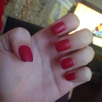 Cosmo Nail Bar - Matte red for the holidays. First place I've been to that offers it! My Pinterest dream came true! - Nail Salons Near Me - Brea, California