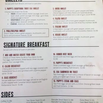 Pappy's Chicago Style - Pappy's Breakfast Menu (current as of 12/2011) - Hot Dogs Near Me - Minneapolis, Minnesota Pappy's Chicago Style - Pappy's Breakfast Menu (current as of 12/2011) - Hot Dogs Near Me - Minneapolis, Minnesota