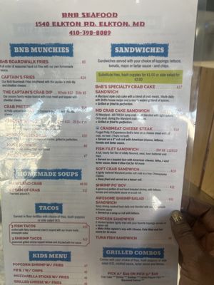 Menu photo 4 BnB Seafood Elkton, MD