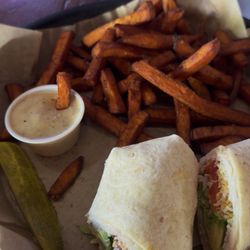 Pony Grill and Bar - Southwest wrap with sweet potatoe fries