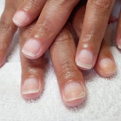 Painted Tulip Studio - Client natural nails before new set french gel