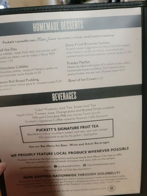 Menu photo 7 Puckett's Restaurant Franklin, TN