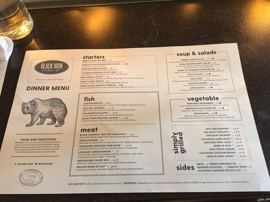 Menu photo 3 Black Iron Kitchen and Bar Telluride, CO