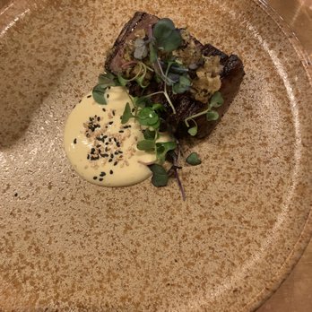 Uchi Dallas - Wagu beef topped with crispy brussel sprouts. One of the best dishes I've eaten in my entire life!! - Japanese Near Me - Dallas, Texas