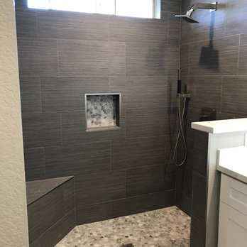 BH Remodeling - Glass shower door hasn't been installed yet. This give you a better picture of the tiles. - General Contractors Near Me - Rowland Heights, California