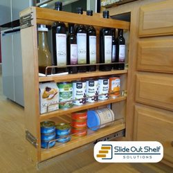 Slide Out Shelf Solutions - Custom storage solutions to maximize your cabinet space and make it work for you!