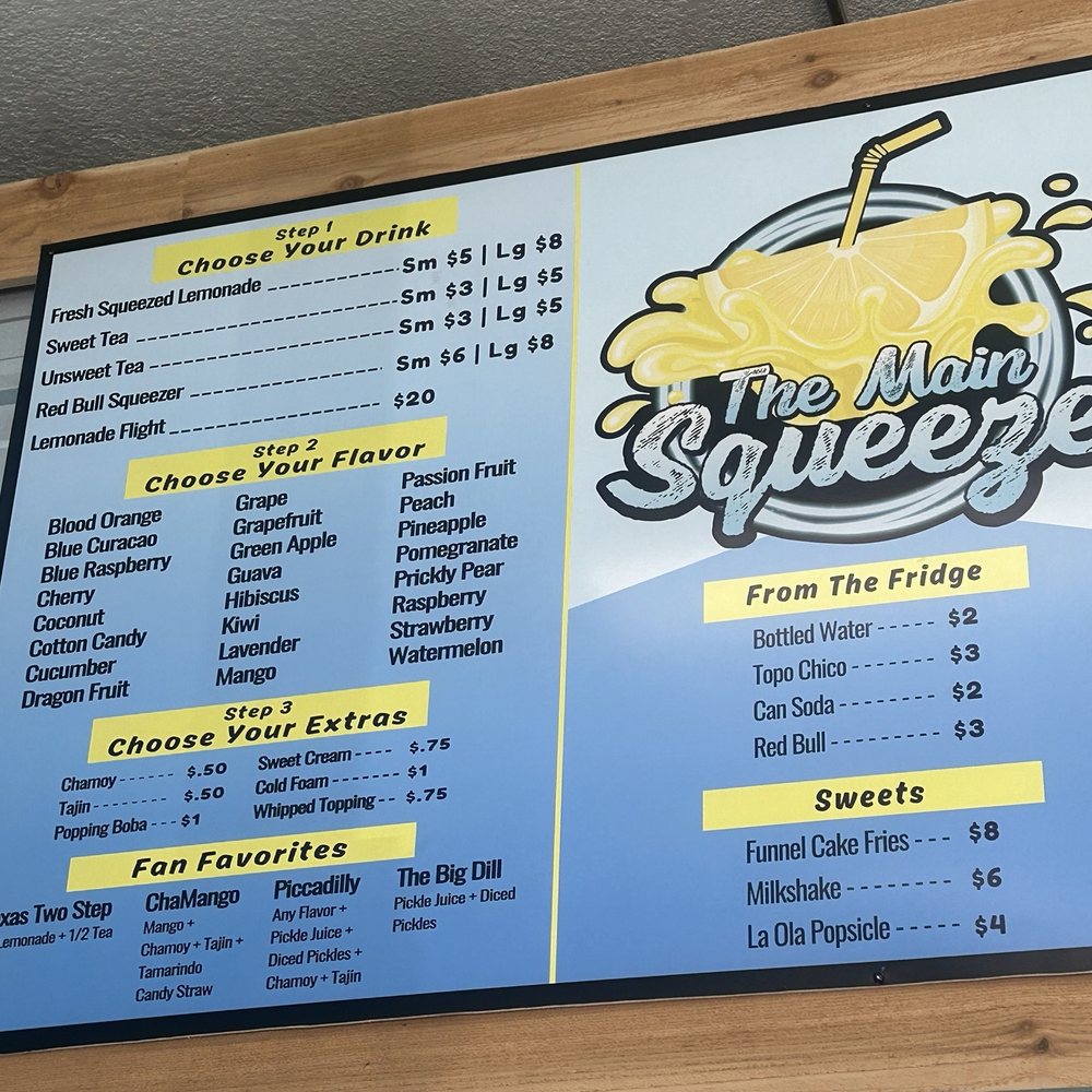 The Main Squeeze - Menu - Desserts Near Me - Kyle, Texas The Main Squeeze - Menu - Desserts Near Me - Kyle, Texas