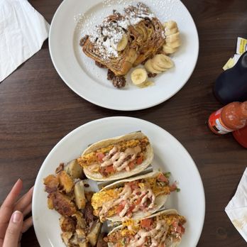 Brigantine Bistro - Chorizo tacos and banana french toast - New American Near Me - Brigantine, New Jersey Brigantine Bistro - Chorizo tacos and banana french toast - New American Near Me - Brigantine, New Jersey