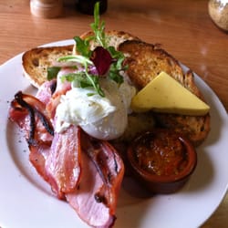 Factory Espresso - Maple infused bacon and free range poached eggs