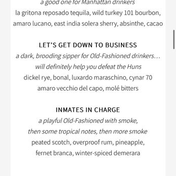a.bar - Drink menu - Cocktail Bars Near Me - Philadelphia, Pennsylvania