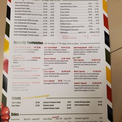 Radosta's Po-boys - Menu page 1