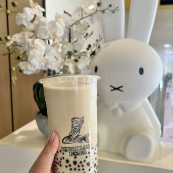 Wushiland Boba - Green Milk Tea with boba and mini pearl - Bubble Tea Near Me - Alhambra, California