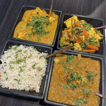 Fusion Indian Cuisine - Top left: chicken tikki masala. Can't remember what the top right was. bottom right: paneer tikki masala - Indian Near Me - Clovis, California Fusion Indian Cuisine - Top left: chicken tikki masala. Can't remember what the top right was. bottom right: paneer tikki masala - Indian Near Me - Clovis, California