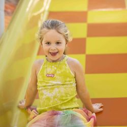 Play & Stay - Our slide in our large 2 story contained jungle gym!