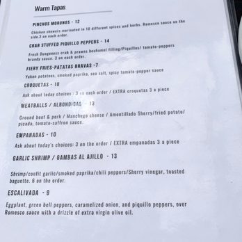 Destapas - Menu - Spanish Near Me - San Francisco, California