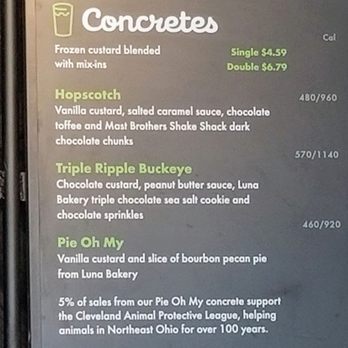 Shake Shack Pinecrest - Local selections of Concretes. (Flavors vary from region to region.) - Burgers Near Me - Orange Village, Ohio