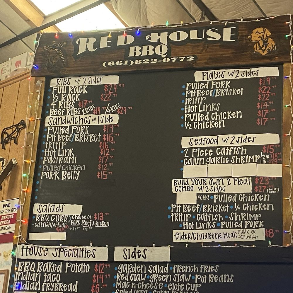 Red House BBQ - Menu - Barbeque Near Me - Tehachapi, California Red House BBQ - Menu - Barbeque Near Me - Tehachapi, California
