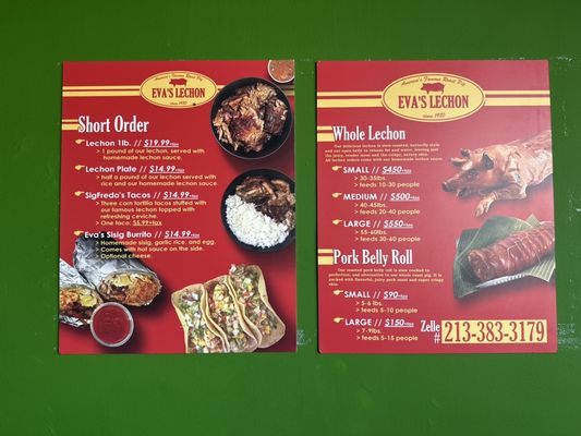 Menu photo 1 Eva’s Lechon Los Angeles, CA Menu photo 1 Eva’s Lechon Los Angeles, CA