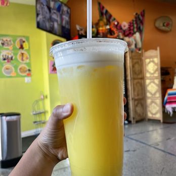 Super Bionicos La Fiesta - We ordered a medium pineapple, but the lady was so sweet and gave us a large!  Not a lot of ice too!! :) - Juice Bars & Smoothies Near Me - Bellflower, California