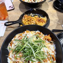Spicy udon with shrimp And also corn cheese Spicy udon with shrimp And also corn cheese