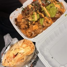 Surf and turf burrito and bowl