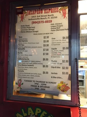 Menu photo 6 Jalapeño Express Jacksonville Beach, FL