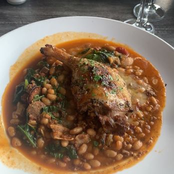 The 3rd Corner - Duck confit served atop a bean cassoulet AMAZING!!! - New American Near Me - Encinitas, California