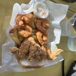 Shrimp and wing combo with coleslaw Shrimp and wing combo with coleslaw