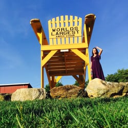 Owltown Market - Picture taken from the grass.. Love the colors of the sky and yellow chair.