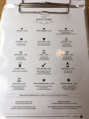 Menu photo 3 Coutume Paris, 75 Menu photo 3 Coutume Paris, 75