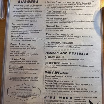 Cast Iron Tavern - Menu - New American Near Me - Golden, Colorado