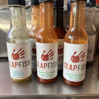 Slapfish - Great hot sauces. The mango was our favorite. - Seafood Near Me - Indianapolis, Indiana