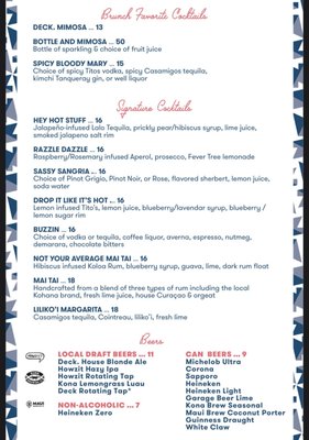 Menu photo 2 Deck. Honolulu, HI Menu photo 2 Deck. Honolulu, HI