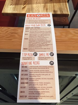 Menu photo 3 Blaze Pizza Austin, TX