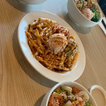 Poki Maki by Mr.7 - 3 small poke bowls and a side of trio fries:) - Japanese Near Me - Walnut, California Poki Maki by Mr.7 - 3 small poke bowls and a side of trio fries:) - Japanese Near Me - Walnut, California