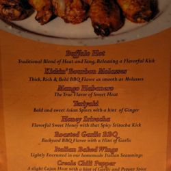 Wing Menu